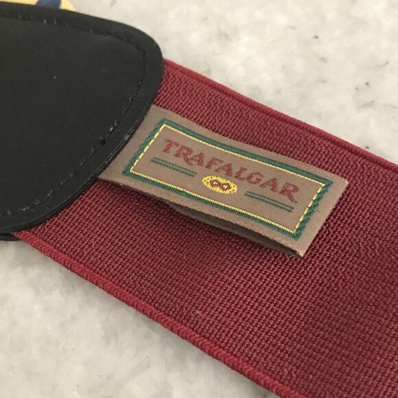 Trafalgar Suspenders Mens One Size Yellow Polka Dot Leather Button End Y-Back - Picture 6 of 7